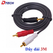 dây cáp audio rắc 3.5 ra AV Dtech DT-6212 dài 3m