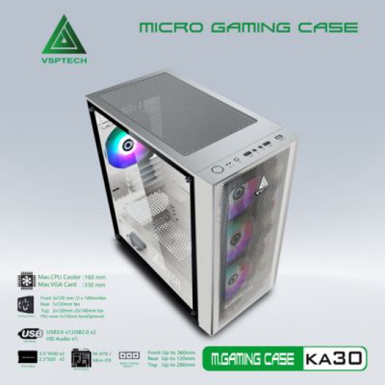 CASE VSPTECH GAMING KA30 (WHITE)