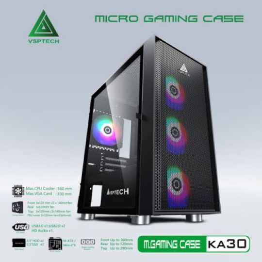 CASE VSPTECH GAMING KA30 (BLACK)