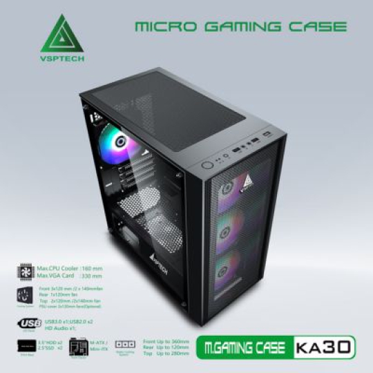 CASE VSPTECH GAMING KA30 (BLACK)