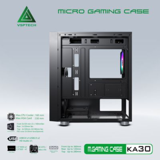 CASE VSPTECH GAMING KA30 (BLACK)