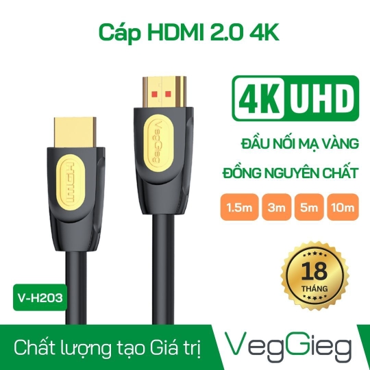 Dây HDMI VegGieg 2.0 10M